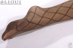 모델 Tian Tian "망사의 유혹"[Ligui LiGui] 아름다운 다리와 옥 발 사진